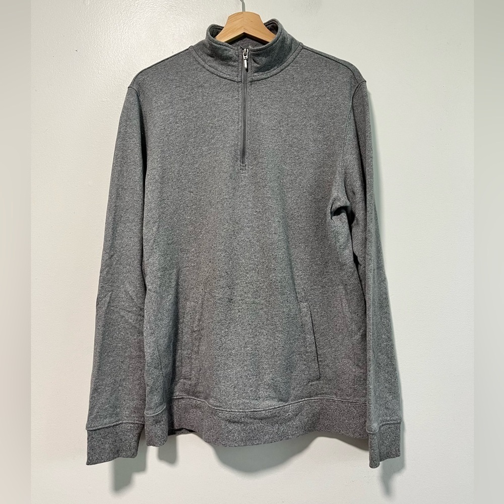 George Men’s Gray Quarter-Zip Pullover Sweatshirt Size M